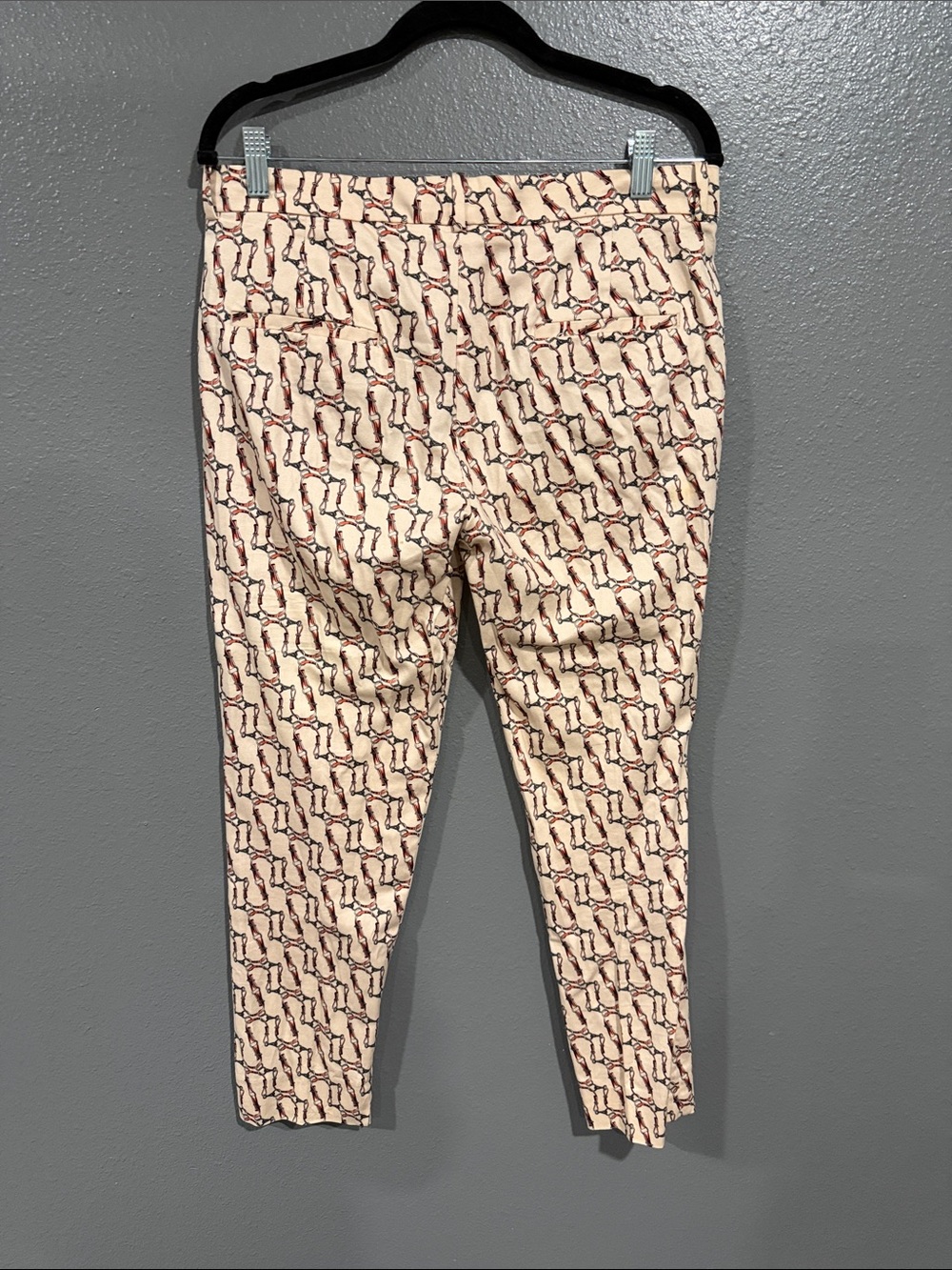 ZARA Chino Fit Pants Novelty Print Horsebit 8 - Picture 2 of 5